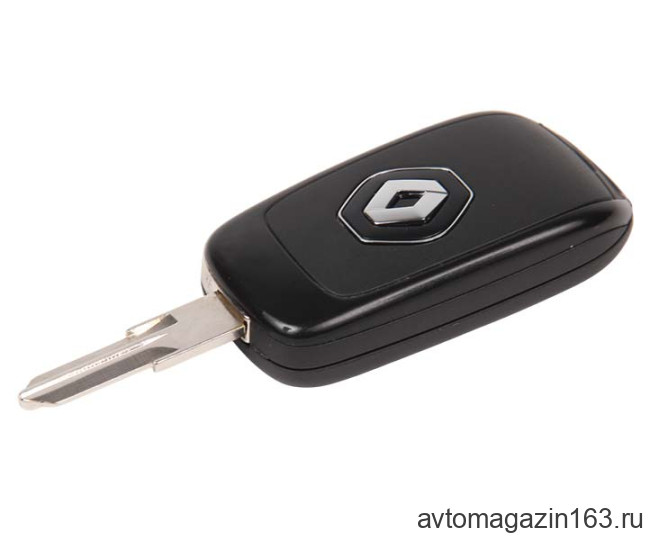 Ключ замка зажигания Renault HITAG AES (выкидной, хром) 3 кнопки VAC 102