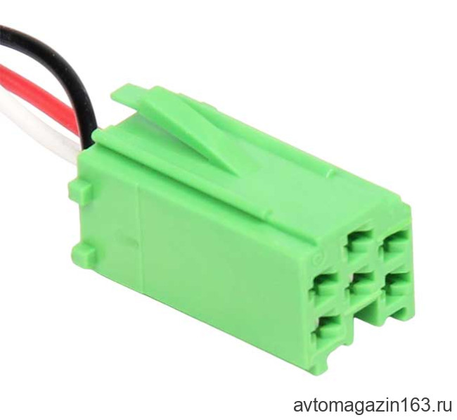 Разъем 6-pin 3 провода Веста 4А0 972 643 A Mini ISO зеленый жгута проводов камеры заднего вида
