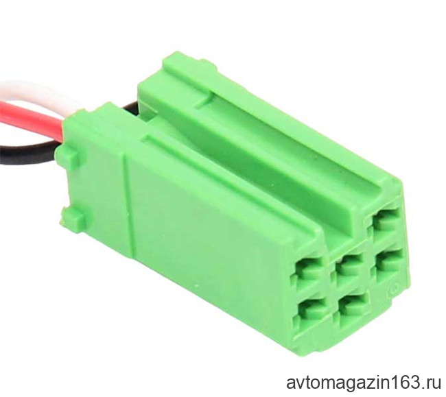 Разъем 6-pin 3 провода Веста 4А0 972 643 A Mini ISO зеленый жгута проводов камеры заднего вида