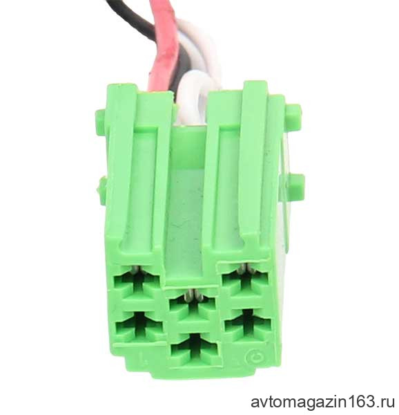 Разъем 6-pin 3 провода Веста 4А0 972 643 A Mini ISO зеленый жгута проводов камеры заднего вида
