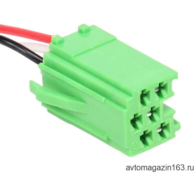 Разъем 6-pin 3 провода Веста 4А0 972 643 A Mini ISO зеленый жгута проводов камеры заднего вида