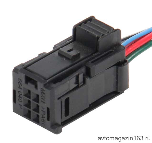Разъем 6-pin 6 проводов Ларгус, Renault, Nissan 664040P для микроредуктора отопителя MOLEX