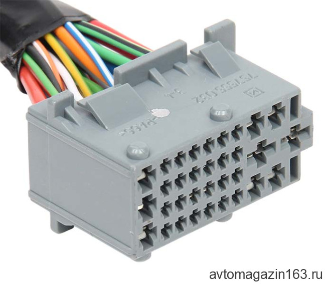 Разъем 33-pin 22 провода Веста, Нива, Приора, Гранта межжгутовой гнездовой серый СЦНК.757555.032