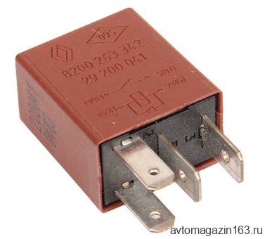 Реле 4-х контактное Ларгус, Renault 20А мини 8200263342