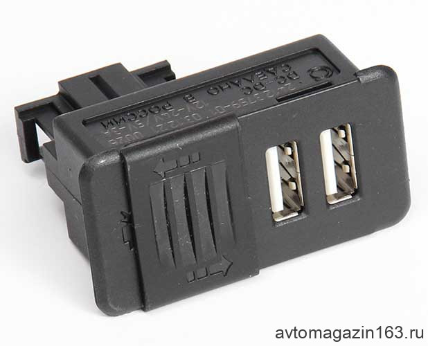 Устройство зарядное для USB 2123 Шевроле Нива 2 гнезда с разъемом СОАТЭ