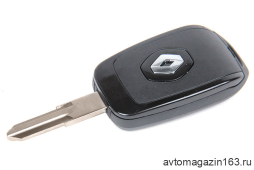 Ключ замка зажигания Renault HITAG 3 PCF 7939 с чипом, без кнопок (эмблема хром)