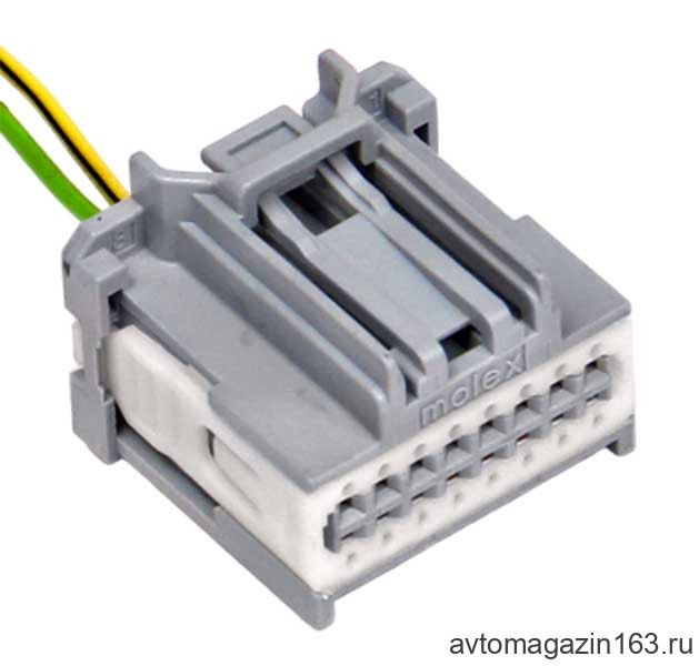 Разъем 16-pin 2 провода Веста 34729-0161 MOLEX серый
