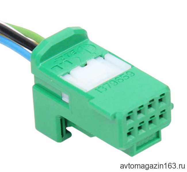 Разъем 8-pin 6 проводов для кнопки обогрева лобового стекла Renault 1379659-4 зеленый TEConnectivity