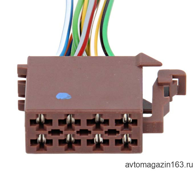 Разъем 8-pin 8 проводов для магнитолы (динамики) Веста, Гранта аналог 962191-1 коричневый