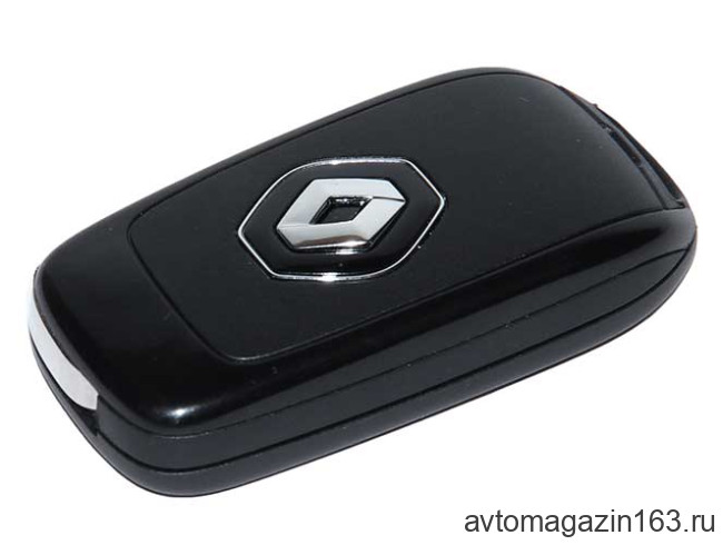 Ключ замка зажигания Renault HITAG AES (выкидной, хром) 2 кнопки VAC 102