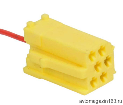 Разъем 6-pin 1 провод Веста 4А0 972 643 Mini ISO желтый