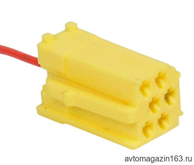 Разъем 6-pin 1 провод Веста 4А0 972 643 Mini ISO желтый