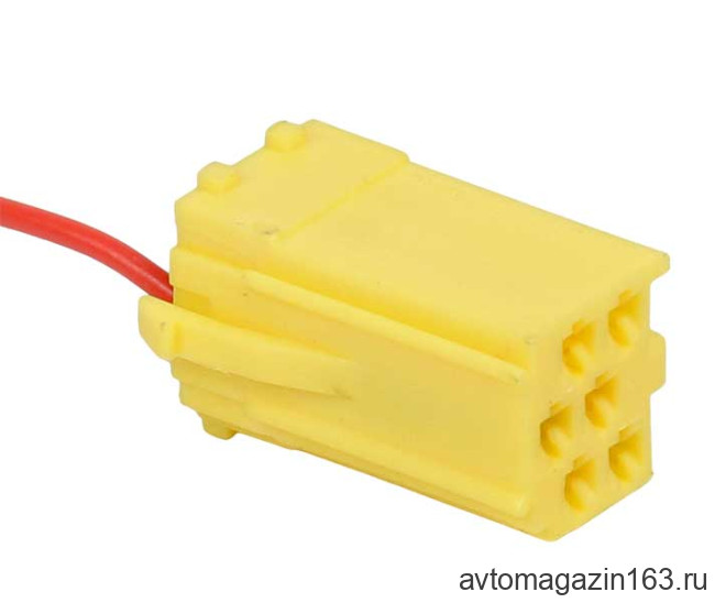 Разъем 6-pin 1 провод Веста 4А0 972 643 Mini ISO желтый