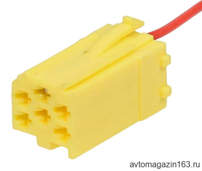 Разъем 6-pin 1 провод Веста 4А0 972 643 Mini ISO желтый