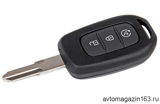 Ключ замка зажигания Renault HITAG 3 PCF 7961 (хром) 3 кнопки с автозапуском VAC 102