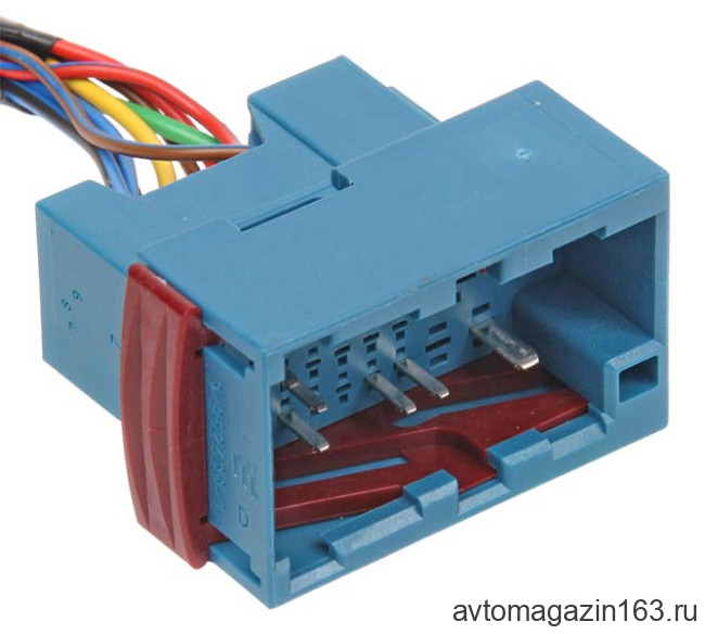 Разъем 33-pin 9 проводов Веста, Приора межжгутовой штыревой синий 3-962438-1 AMP
