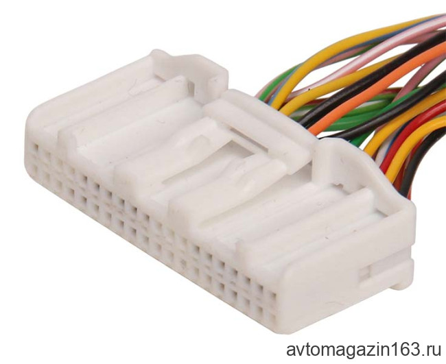 Разъем 40-pin 21 провод для магнитолы Веста, Гранта FL (аналог 1318389-1) белый