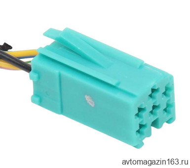 Разъем 6-pin 4 провода Гранта FL 4А0 972 643 A Mini ISO зеленый жгута проводов камеры заднего вида