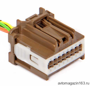 Разъем 16-pin 6 проводов Веста 34729-0162 MOLEX коричневый